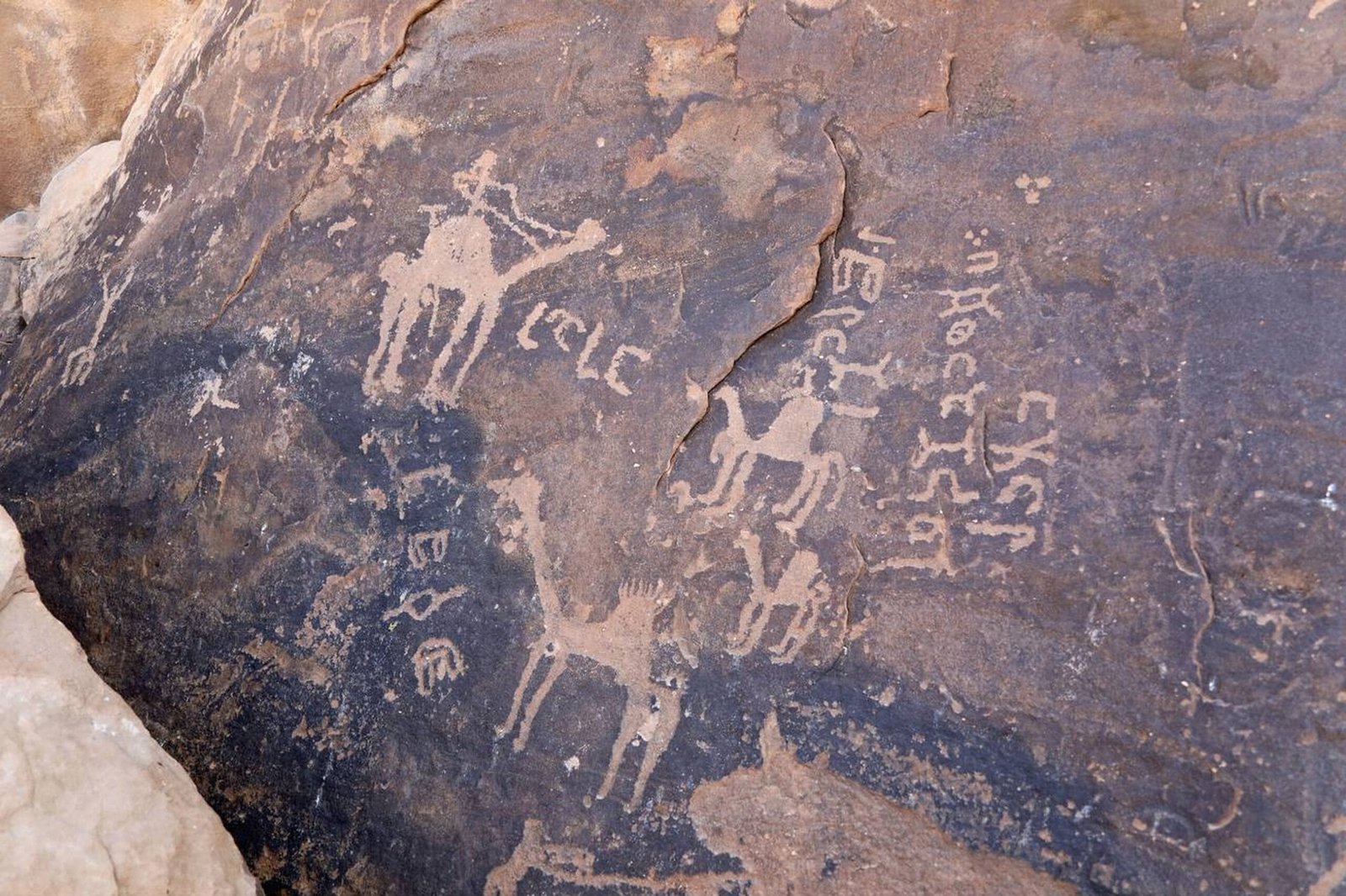 Ancient rock art in Jubbah, Ha’il, Saudi Arabia.