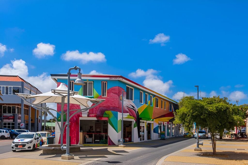 Colorful murals adorning the streets of San Nicolas in Aruba