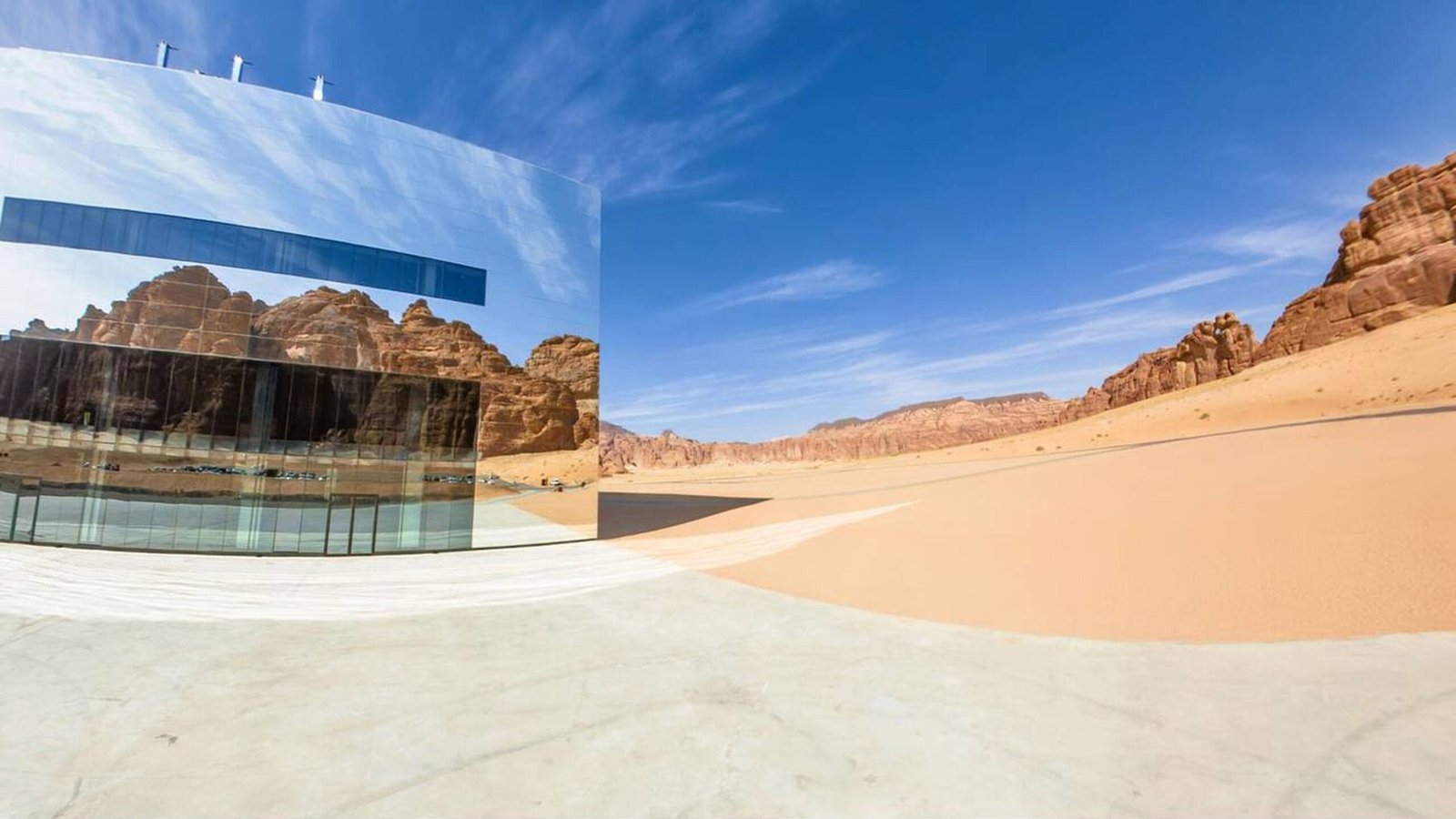Maraya Concert Hall reflecting the desert, AlUla, Saudi Arabia.