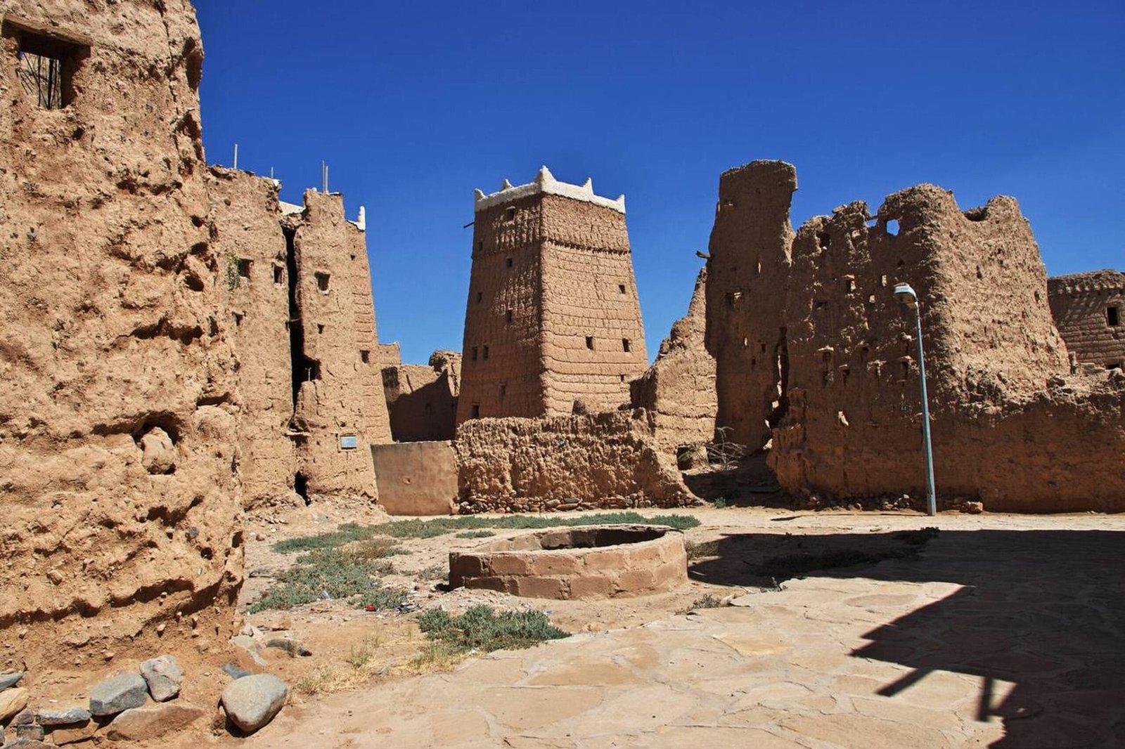Mudbrick walls of Shada Palace, Najran, Saudi Arabia.